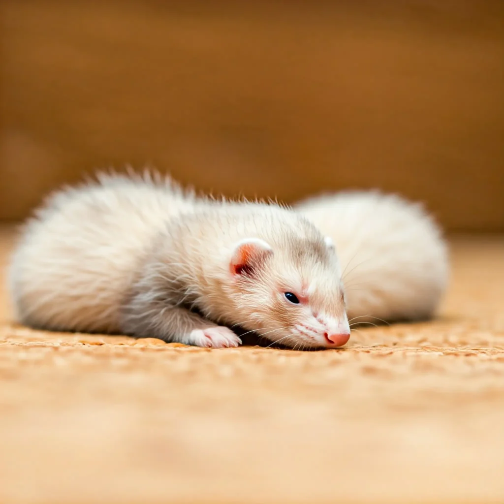 hurón albino bebe